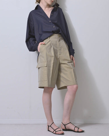 Herencia<br>Denim-like Back Ribbon Blouse