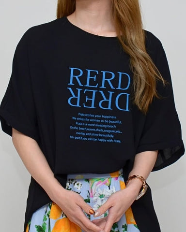 Praia<br> フハク梨地・反転ロゴTシャツ