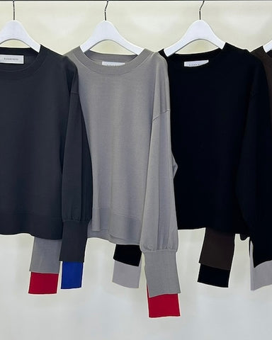 11月16日ライブ SUGAR ROSE<br>袖口カラー配色ニットTOPS