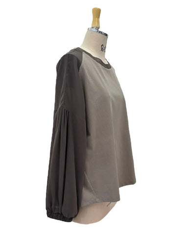 ayane予約<br>シフォンスリーブプルオーバー