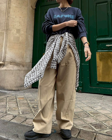 cafune<br> POLY-CHINO loose pants
