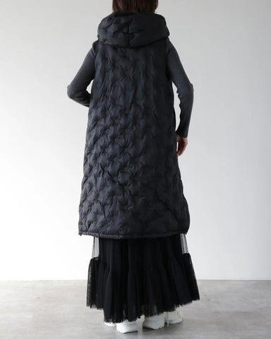 Herencia<br> Padded Hooded Cocoon Vest Coat