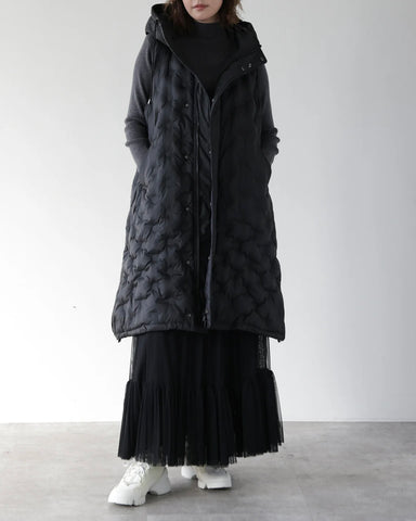 Herencia<br> Padded Hooded Cocoon Vest Coat