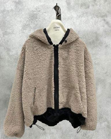 ayane予約<br>ボアフーディーショートブルゾン