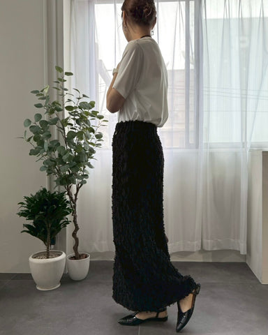 7月17日ライブcafune<br>fringe jacquard tight skirt