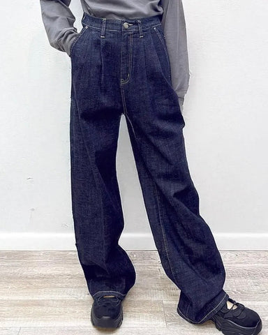 INDIMARK<br>センタープレス ワイドデニム