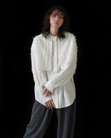 CYAN TOKYOご予約<br> フリンジジャカードコンビシャツ