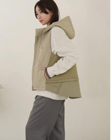 11月7日ライブ mink chair<br>キルティングフードベスト