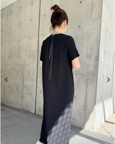 anana<br> 速乾シンプルAライン半袖マキシワンピース