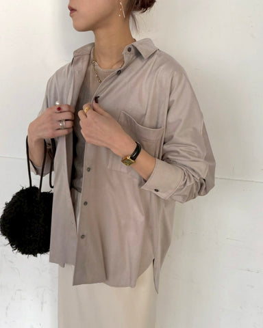 cafune<br>suede over shirt