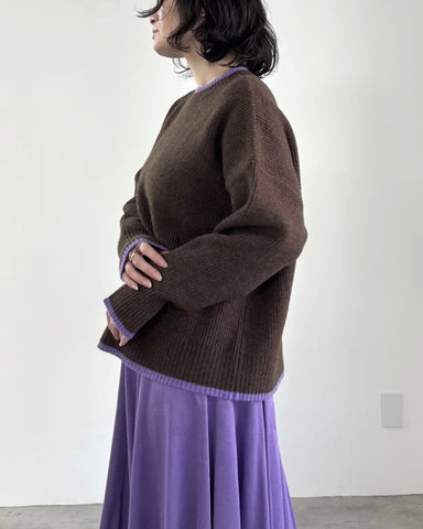 mink chair<br> バイカラーライン畦編みニット