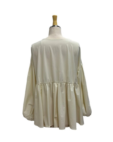 ayane予約<br> ボリュームスリーブペプラムブラウス