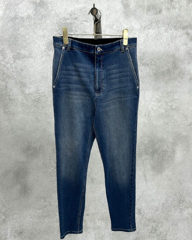 ayane予約<br>裏起毛スキニーデニムパンツ　レギュラー丈