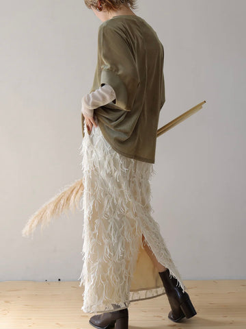 Herencia <br> ベロアメッシュカットソー