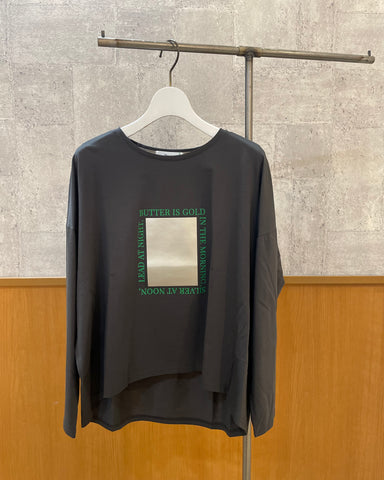 Praia<br> シルケット合皮ボックスロングTシャツ
