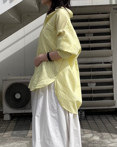 cafune<br>tencel stripe shirt