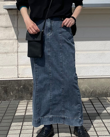 ayane<br> デニム地ペンシルスカート
