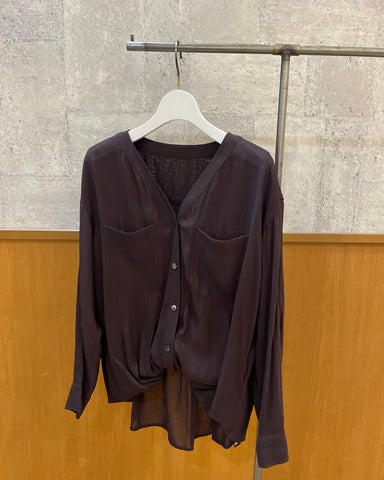 BLUE FRONCE <br>ノーカラー折り返しシャツ