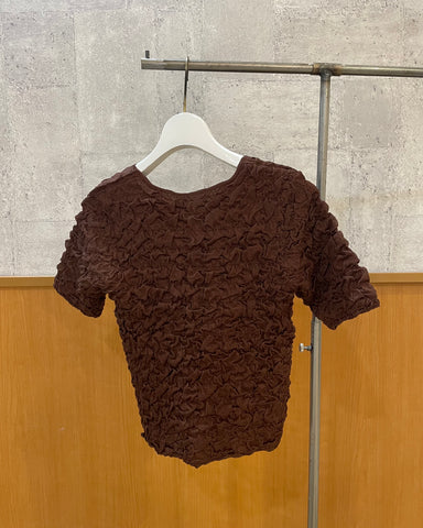 cafune<br>シャーリングエンボス風半袖トップス