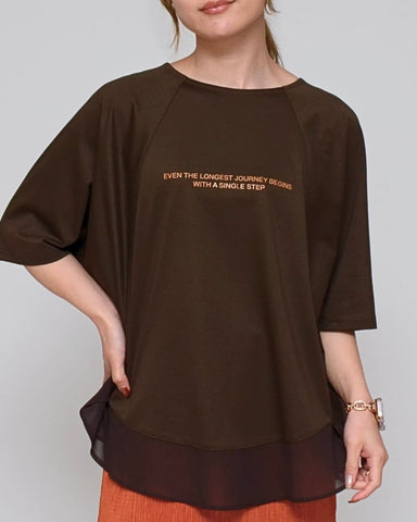 4月3日ライブ Praia<br>シルケット綿・シフォンヘムTシャツ