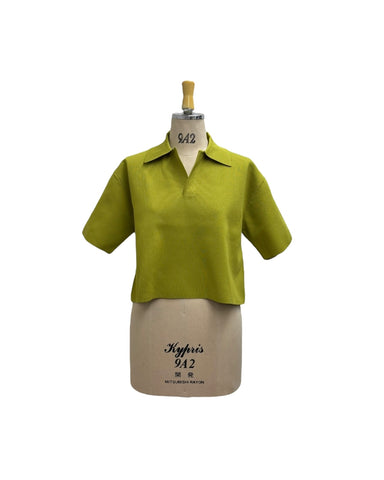 ayane予約<br>スキッパー半袖ニット