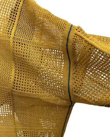 ayane予約<br> 格子柄メッシュ編ニット