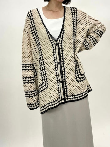 cafune<br>crochet knit cardigan