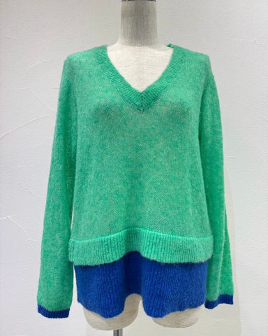 CYAN TOKYO<br>配色レイヤーモヘアニット