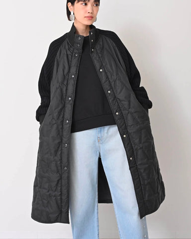 Herencia<br> High neck quilted knit coat