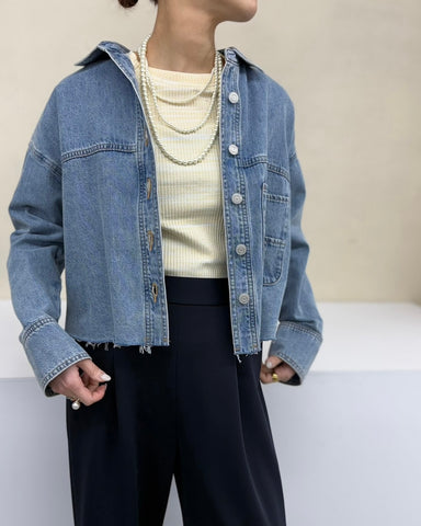 <br>カットオフデニムシャツ