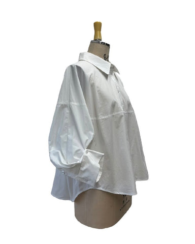 ayane予約<br>ボタンタックスリーブシャツ