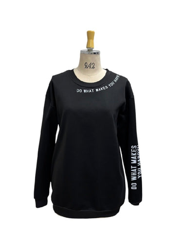 ayane予約<br> 袖ロゴ裏起毛プルオーバー