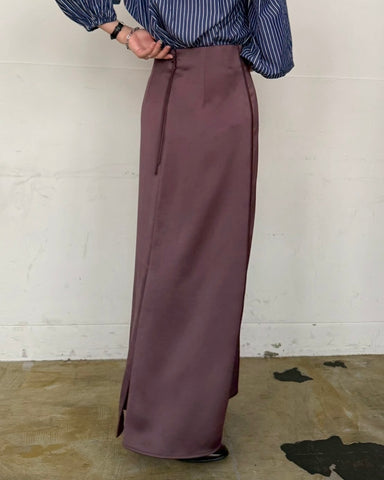 cafune<br> side piping satin skirt
