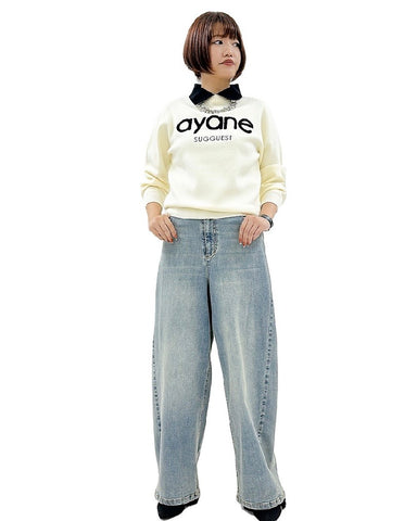 ayane予約<br>ステンカラーロゴニット