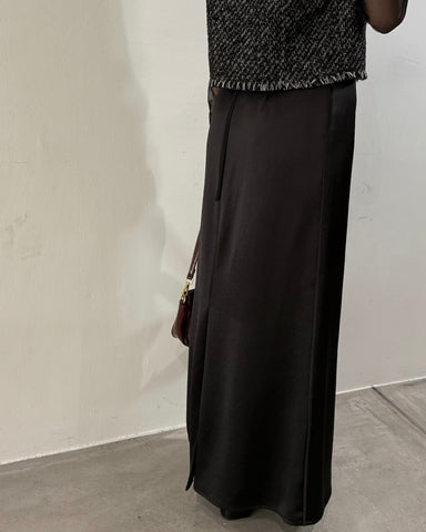 cafune<br> side piping satin skirt
