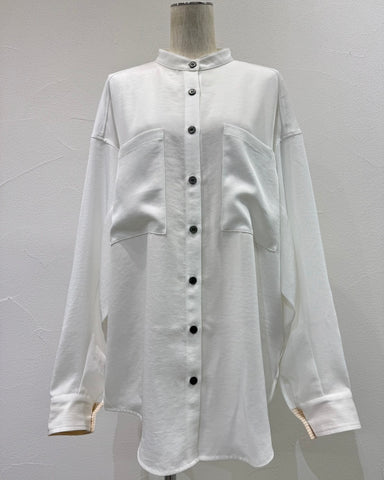 CYAN TOKYOご予約<br> アームドレープグロッシーオーバーシャツ