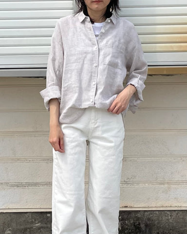インスタライブ BLUE F RONCE <br>無地リネンシャツ