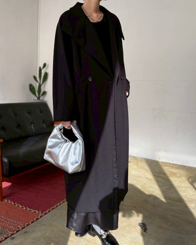 cafune<br> melton jersey stand coat