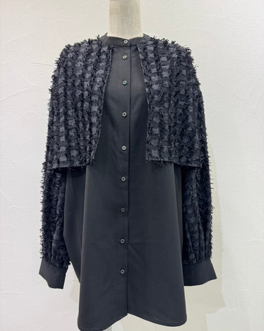 CYAN TOKYOご予約<br> フリンジジャカードコンビシャツ