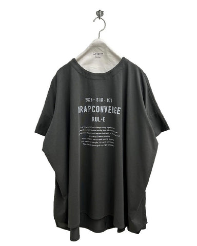 ayane<br>ポンチョ型ロゴTシャツ