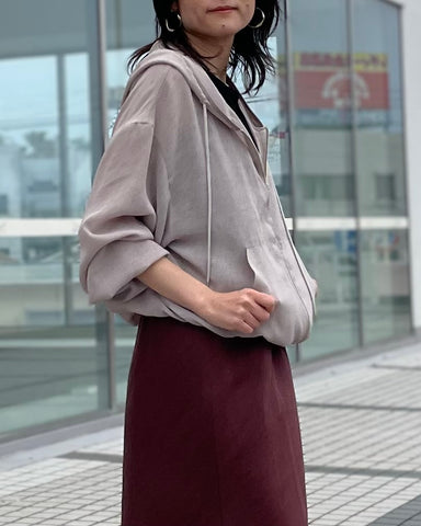 4月3日 cafune<br>リネンライクZIPフーディ