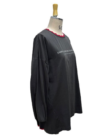 ayane予約<br> 襟ぐりニットロゴロンT