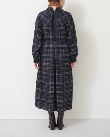 Herencia<br> Tartan Back Ribbon Shirt Dress