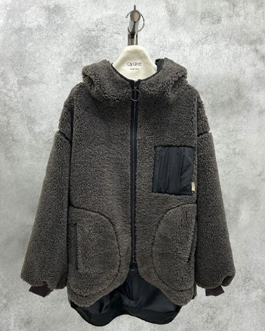 ayane予約<br> フーディ ボアブルゾン