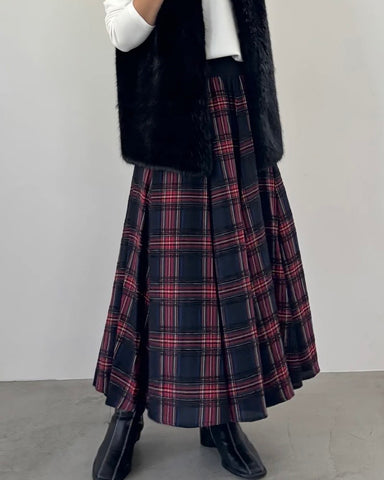 mink chair<br> モールチェックウエストリブスカート