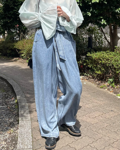 cafune <br> tencel denim easy pants