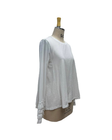 ayane予約<br> フリルカフフレアロンT