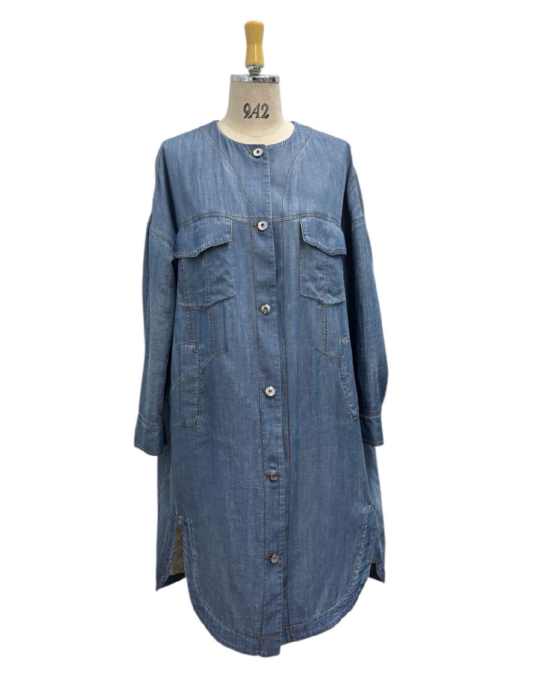 ayane予約<br> 中綿キルトシアーデニムシャツコート