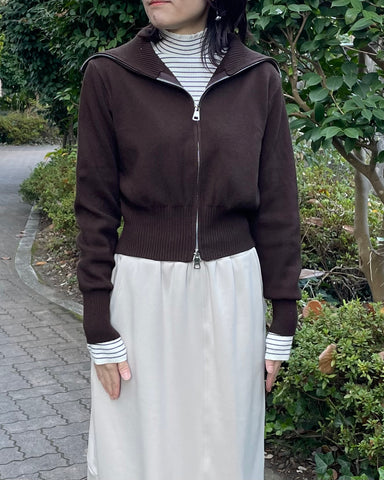 12月7日ライブ Herencia<br>リブショートジップニット