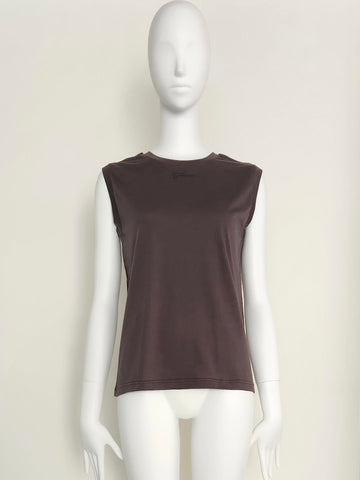 Boutique Ordinary<br> Sheer Sleeveless Logo T-shi